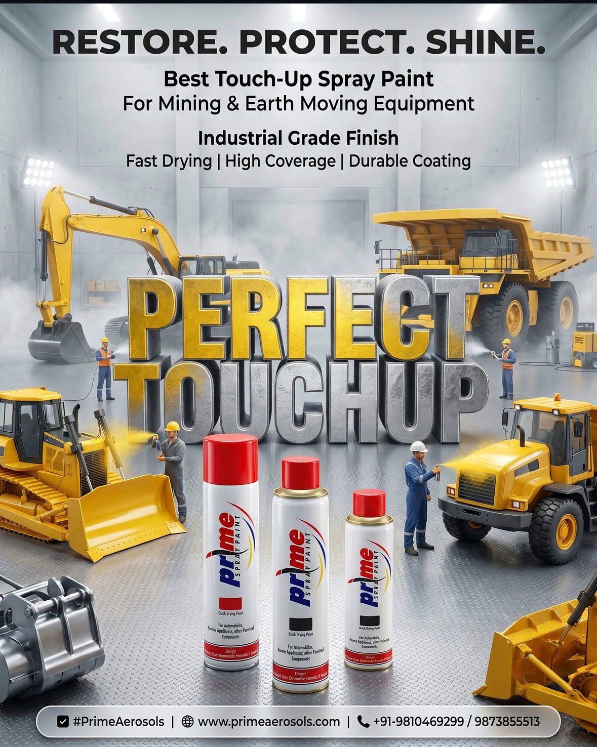 Industrial touch-up spray paint finish